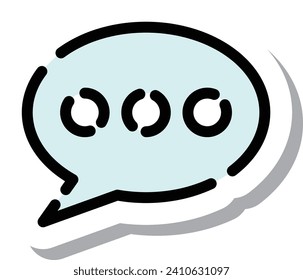 Sticker style dotted line icon conversation