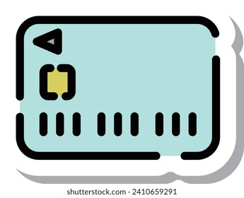 Sticker style dotted line icon credit card