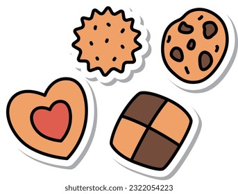 Sticker style food icon cookie