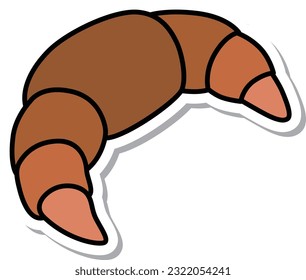 Sticker style food icon croissant