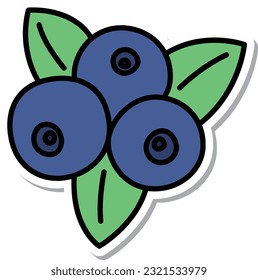 Estilo de pegamento fruta elemento único icono arándano