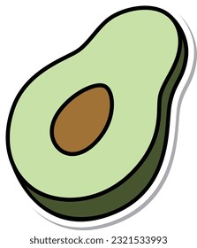Estilo de pegamento fruta elemento único aguacate
