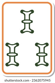 Sticker style mahjong tile single item icon Sansaku
