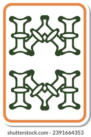 Aufkleber-Stil Mahjong Ziegelsymbol Yasaku