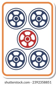 Estilo pegajoso mahjong icono de un solo elemento icono Gozutsu
