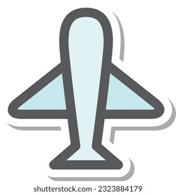 sticker style mini mini icon airplane