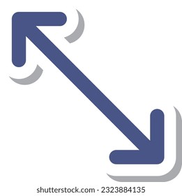 Sticker style mini mini icon arrow diagonally down