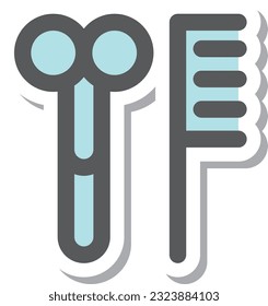 sticker style mini mini icon barber