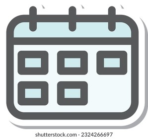 sticker style mini mini icon calendar