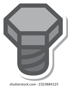 Sticker style mini mini icon Hexagonal screw