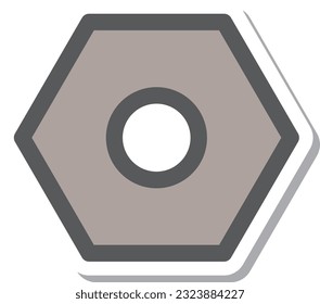 sticker style mini mini icon setting hexagon