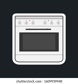 A sticker style oven vector image