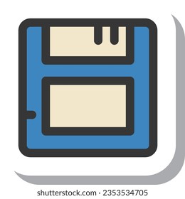 Sticker style simple business single item icon floppy