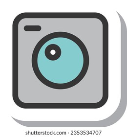 Sticker style simple business single item icon camera