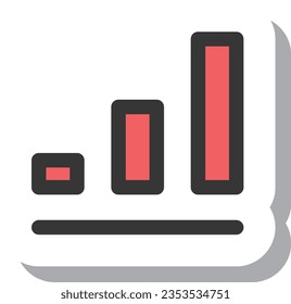 Sticker style simple business single item icon tally increase