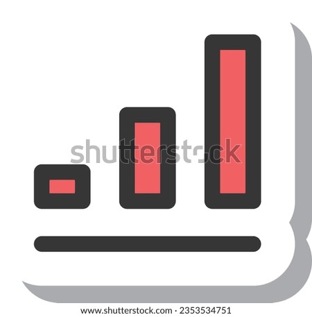 Sticker style simple business single item icon tally increase
