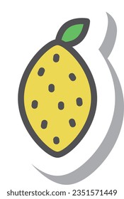 Sticker style simple fruit single item icon Lemon