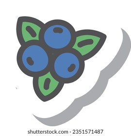 Estilo de pegamento fruta simple elemento único icono arándano