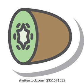 Sticker style simple fruit single item kiwi