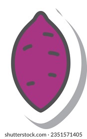 Sticker style simple vegetable single item sweet potato