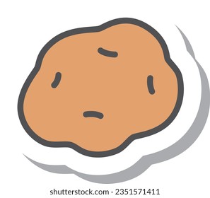 Estilo de pegamento simple vegetal único elemento icono Patata