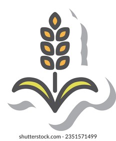 Sticker style simple vegetable single item rice