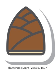 Sticker style simple vegetable single item icon bamboo shoots