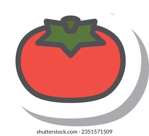 Sticker style simple vegetable single item icon tomato