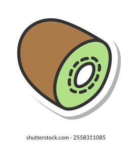 Sticker style single fruit icon kiwi