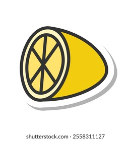 Sticker style single fruit icon lemon