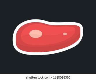 A sticker style steak vector image.