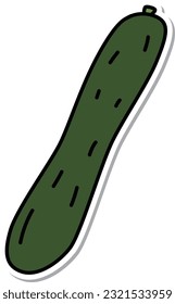 Sticker style vegetable single item icon cucumber