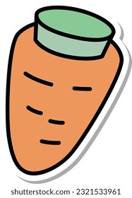 Sticker style vegetable single item icon carrot