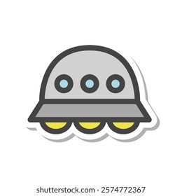 Sticker style vehicle related single item icon UFO