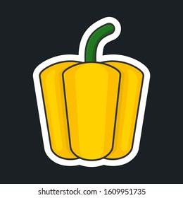 A sticker style yellow paprika vector image.