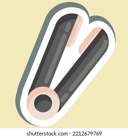 Sticker Styling Iron. suitable for Barbershop symbol. simple design editable. design template vector. simple illustration