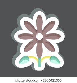 Sticker Sunflower. related to American Indigenous symbol. simple design editable