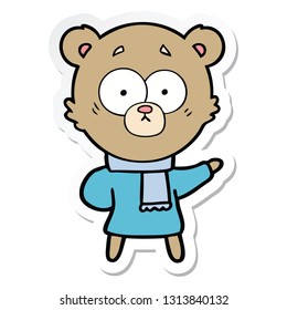 Aufkleber eines überraschten Bärenkartoons