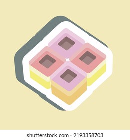 Sticker Sushi Rolls. suitable for Japanese symbol. simple design editable. design template vector. simple illustration