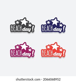sticker svg of summer beach holiday vector image