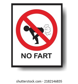 Sticker symbol sign that it is forbidden to fart carelessly