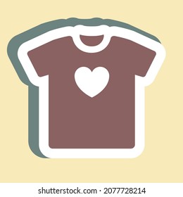Sticker T- Shirt 2,Simple illustration,Editable stroke,Design template vector, Good for prints, posters, advertisements, announcements, info graphics, etc.