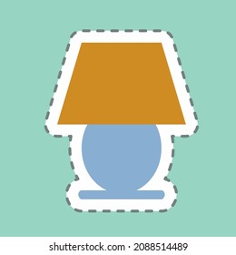 Lámpara de tabla de etiquetas - Recorte de línea - Ilustración simple,Accionamiento editable,Vector de plantilla de diseño, Buena para impresiones, carteles, anuncios, anuncios, gráficos de información, etc.