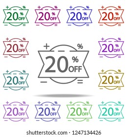 sticker tag 20 icon. Elements of discount tag in multi color style icons. Simple icon for websites, web design, mobile app, info graphics