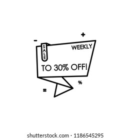 sticker tag 30% icon. Element of black friday icon for mobile concept and web apps. Thin line sticker tag 30% icon can be used for web and mobile