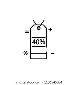 sticker tag 40% icon. Element of black friday icon for mobile concept and web apps. Thin line sticker tag 40% icon can be used for web and mobile