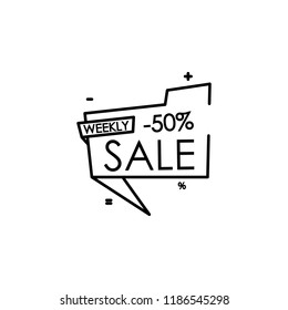 sticker tag 50% icon. Element of black friday icon for mobile concept and web apps. Thin line sticker tag 50% icon can be used for web and mobile