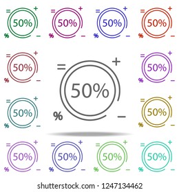sticker tag 50 icon. Elements of discount tag in multi color style icons. Simple icon for websites, web design, mobile app, info graphics