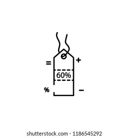 sticker tag 60% icon. Element of black friday icon for mobile concept and web apps. Thin line sticker tag 60% icon can be used for web and mobile