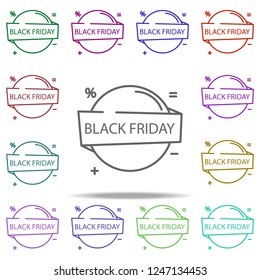 sticker tag black Friday icon. Elements of discount tag in multi color style icons. Simple icon for websites, web design, mobile app, info graphics